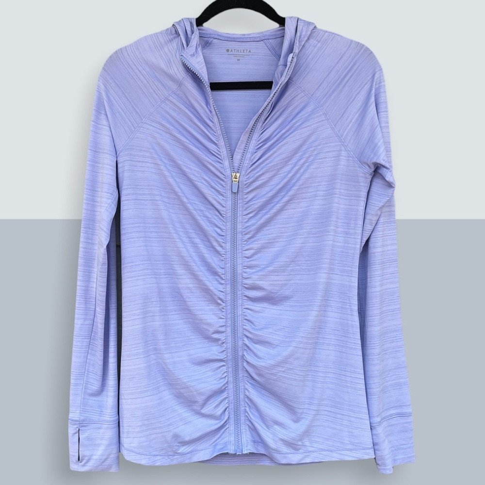 ATHLETA Runched Full Zip hood top